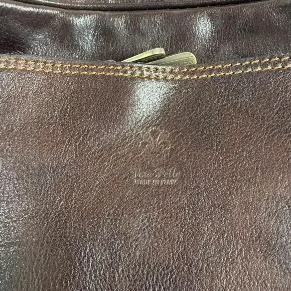 Vera Pelle Dark Brown Italian Leather Backpack Made in Italy Luxury - Picture 3 of 15